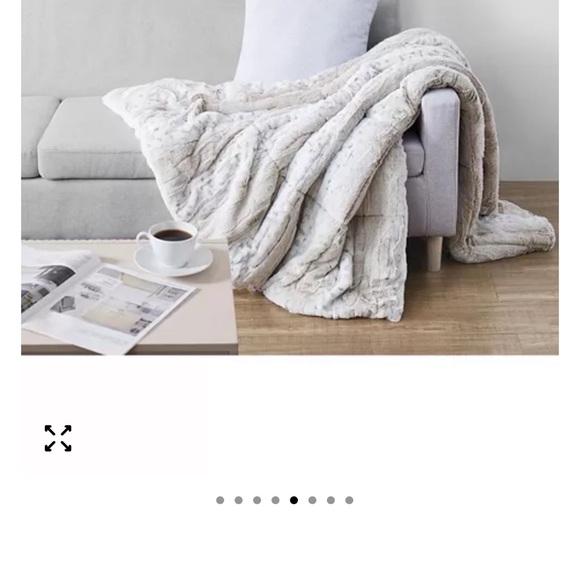 Christian Siriano Soft Gray Faux Fur Throw in Gift Box New - Picture 2 of 8